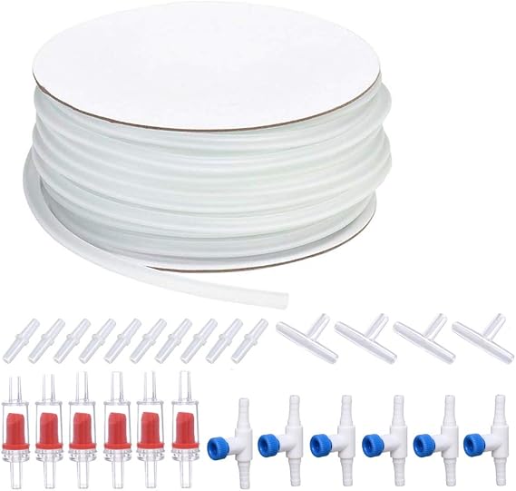 ALEGI Aquarium Airline Tubing with Air Pump Accessories Set, 25 Feet