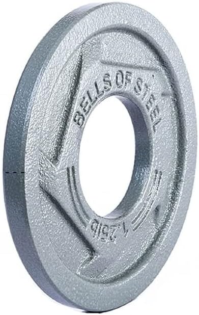 Cast Iron Weight Plates [Bells of Steel] Mighty Grip Cast Iron Olympic Weight Plates - Semi-Gloss 2 inch Weight Plate, Hammertone Powder Coat Barbell Weight Plates - Pair or Weight Plate Set