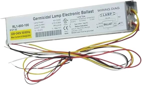 RL1-800-100 100W/75W/80W Water Treatment UV Lamp Electronic Ballast 200-240V