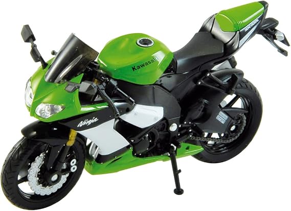 Welly Kawasaki Ninja ZX-10R Sport Bike Model, Green, 1:18 Scale