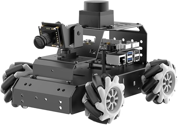 LewanSoul Robot Car for Raspberry Pi 5 ROS2 Programmable AI Vision Smart Robot Kit 360 Movement Chassis, Lidar SLAM Mapping Navigation Path Planning Autonomous Driving, MentorPi M1 with RPi 5 4GB