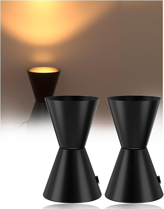 Uplighter Indoor Floor uplighter Spotlight Black, Picture Light Up Lights Indoor 3000K Warm White, Uplighting Spot Light,Floor Uplighters Plant 6W with E14 LED Lamp and Foot Switch (2-Pack)