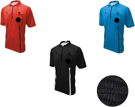 3 Pc Pro Soccer Referee Jerseys Set Red Blue Black 1 Patch