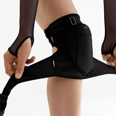Queen Wear Easy Way Pole Dance Knee Pads Perfect Woman Protection for Ballet Modern Dance and Indoor Sports (XS-S)