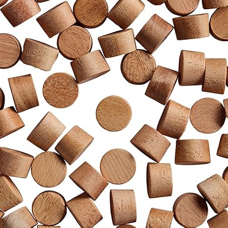 WidgetCo 3/8" Mahogany Wood Plugs, Face Grain, Woodworking Plugs, Can Be Sanded, Stained, or Painted (Qty 100)