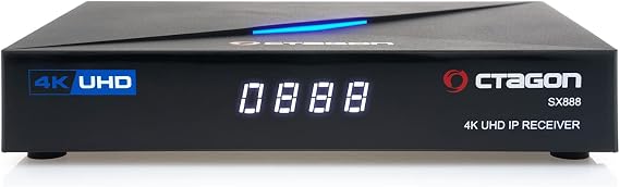 Octagon SX888 V2 (Version 2) 4K UHD E2 Linux Smart TV Receiver Multiboot SW: Define OS + E2 Linux Sat to IP YouTube Media Library Web Radio HD HDMI Multiroom Multistream 1GB RAM 4GB Flash