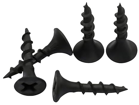 3/4 Inch N.6 Coarse Thread Drywall Screw, Sharp Point, Black, 2 Bugle Head Phillips Drive, 1 Lb. Ideal Screw for Drywall Sheetrock, Wood, and More, 400 Screws