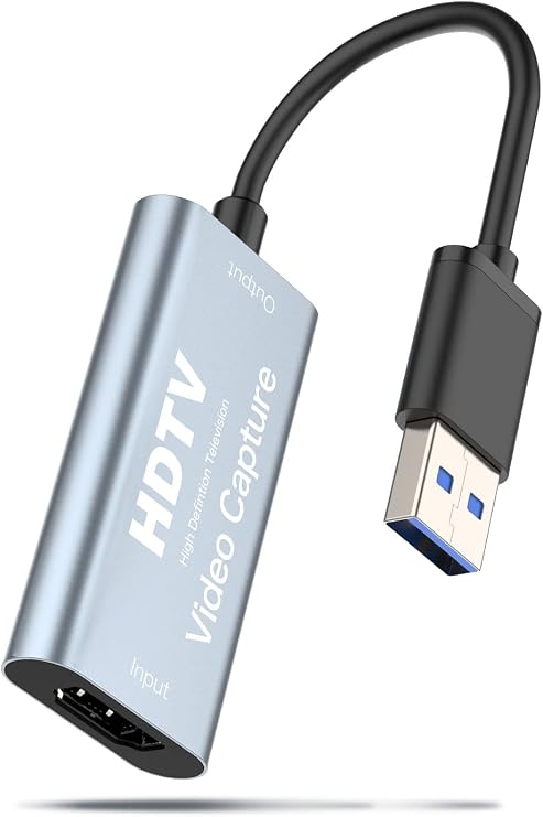 2025 New Arrival | Capture Board USB3.0 & HDMI Conversion Adapter HD Quality Recording HD 1080P/4K Pass-Through Function HDMI Video Capture Board for Game/Video/Live Streaming Capture, No Power