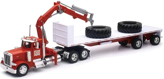 Shop72 Custom Truck Diecast NewRay Peterbilt with Logo or Name for Promotional Use - Red
