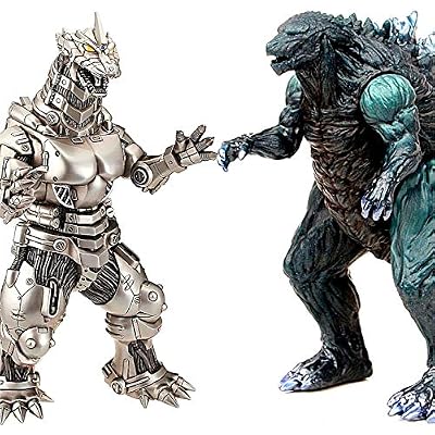 ZAVR Set of 2 Mecha Godzilla Earth MechaGodzilla Kiryu Toys, Kaiju Universe Action Figures King of The Monsters, Carry Bag Green