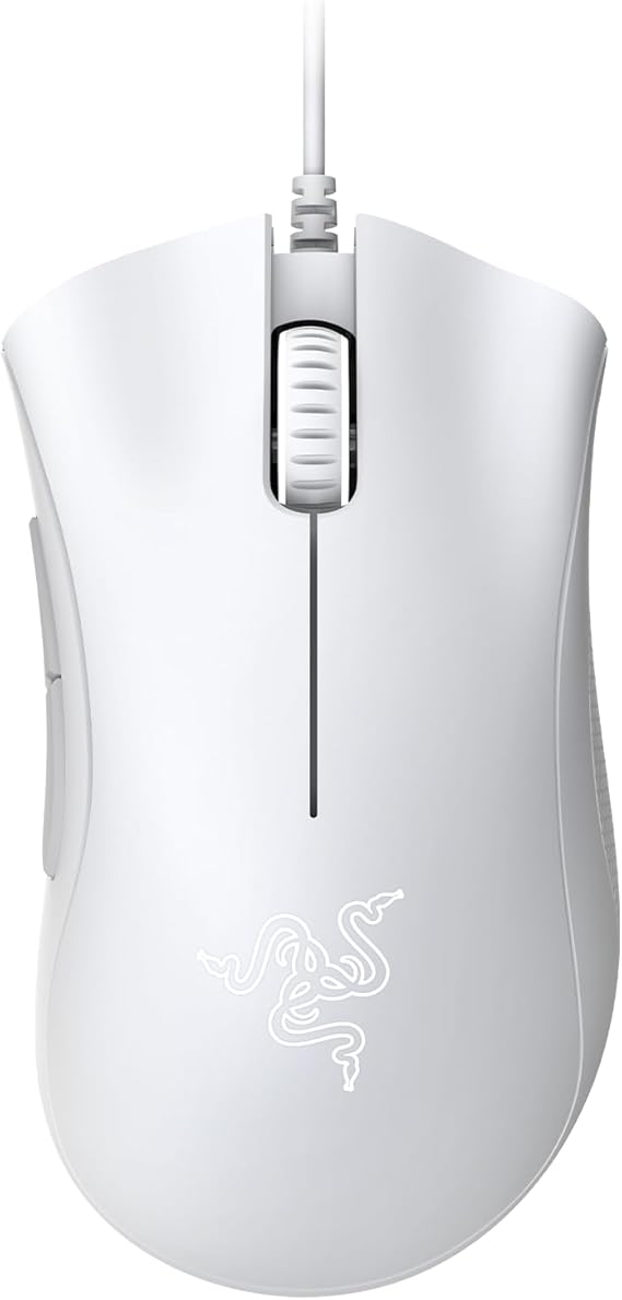 Razer DeathAdder Essential (2021) - Wired Gaming Mouse (Optical Sensor, 6400 DPI, 5 Programmable Buttons, Ergonomic Form Factor) White