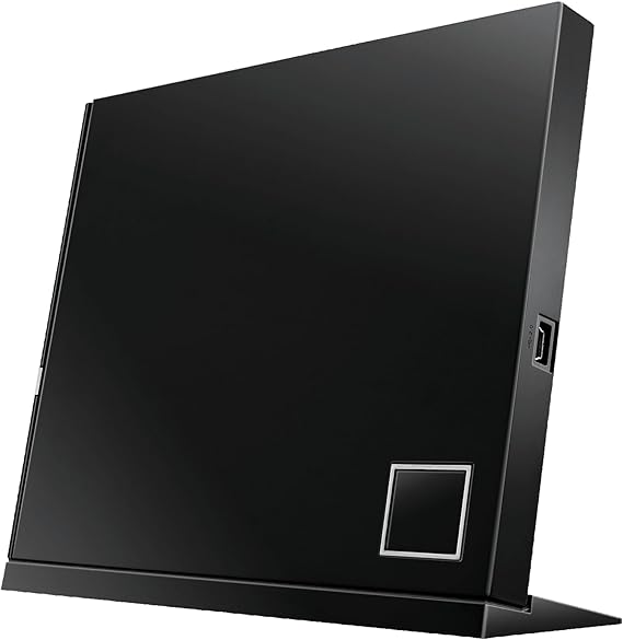 ASUS SBC-06D2X-U external 6X Blu-ray combo, Stand Design, Mac Compatible, M-DISC support, Disc Encryption, Unlimited Webstorage(12 months), NERO Backitup, E-Media