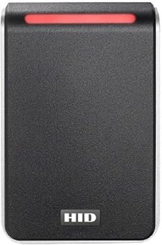 HID Global 40TKS-02-00104M Signo 40 Smart Card Reader, Black Bezel with Silver Trim, 13.56mHz Profile, 125kHz Frequency, 2.4GHz, Terminal Strip, Mobile-Ready, Wiegand