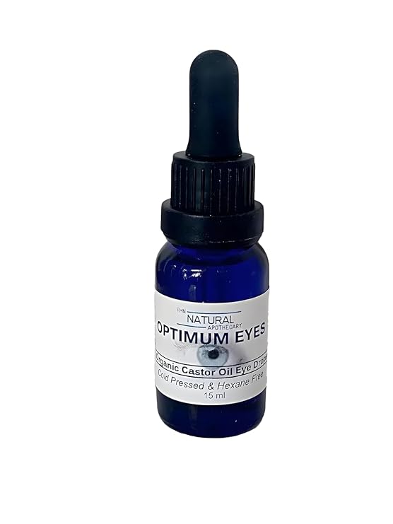 Organic Castor Oil Eye Drops, Cold Pressed, Hexane Free, 0.5 oz | 100% Pure Organic, Cold Pressed & Hexane Free