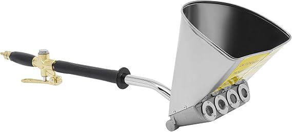 4 Jet Pneumatic Cement Stucco Sprayer Gun, Mortar Plaster Texture Hopper Sprayer for Ceiling, Automatic Air Paint Tool with 1.32 Gal Capacity