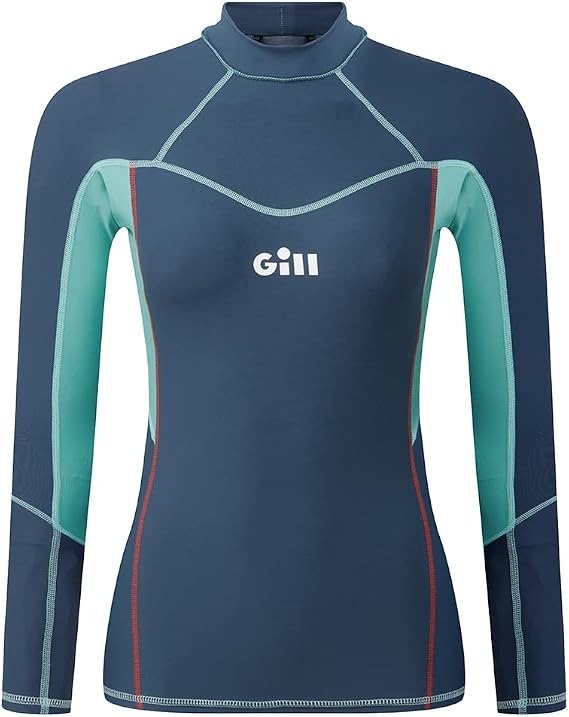 Gill Womens Long Sleeve Pro Rash Guard Shirt Vest 50+ UV Sun Protection for All Water Sports Surfing Paddle Board Kayaking
