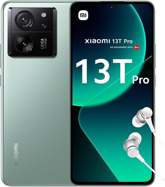 XIAOMI 13T PRO 5G + 4G LTE (512GB+12GB) Global ROM Unlocked Worldwide (Tmobile Mint Tello Global) 50MP Triple Pro Leica Camera 6.67" 144Mhz + (w/Fast 51w Car Charger) (Meadow Green ROM)