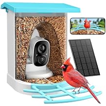 isYoung Smart Bird Feeder with Camera, 2.5K QHD, AI Identify 16000+ Birds,Dual Solar Panel, AI Auto-Capture & Motion Detection, IP65 Weatherproof,170 Field of View, Perfect Bird Watching Gift