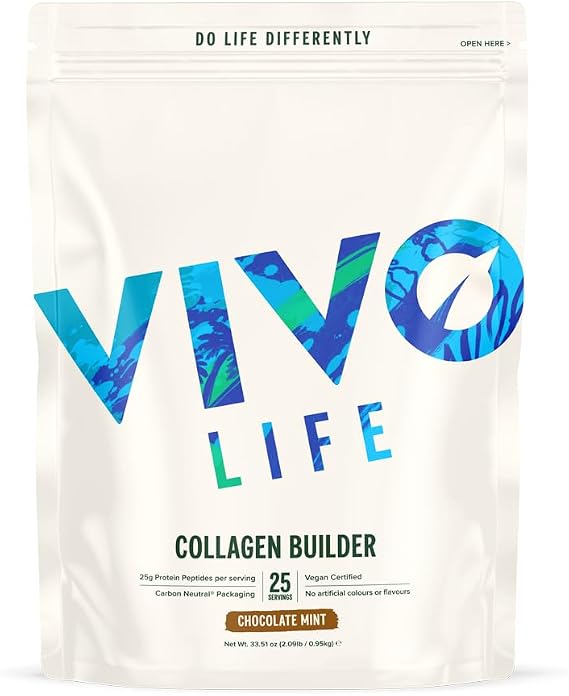 Vivo Life Plant Protein Collagen Builder Vegan, Chocolate Mint, 31.74oz