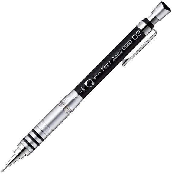 Zebra Mechanical Pencil, Tect 2 Way, 0.3mm, Black Body (MAS41-BK)