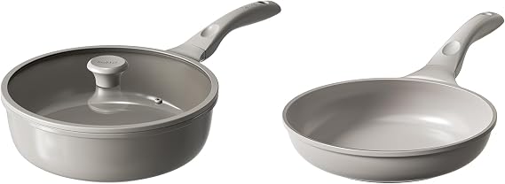 Redchef Ceramic Frying Pan with Lid, Nonstick Saute Pan Cookware All Cooktop Compatibility, Stay-Cool Handles, PFOA Free, Healthy Coating, Tempered Glass Cover, Even Heat