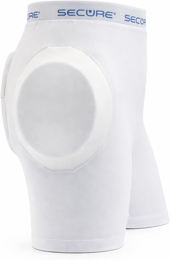 Secure Safety Solutions Hip Protectors for Elderly - Padded Shorts with Removable Tailbone Pad for Fall Injury Prevention, Fracture Protection - Low Profile Impact Absorption Underwear for Men & Women