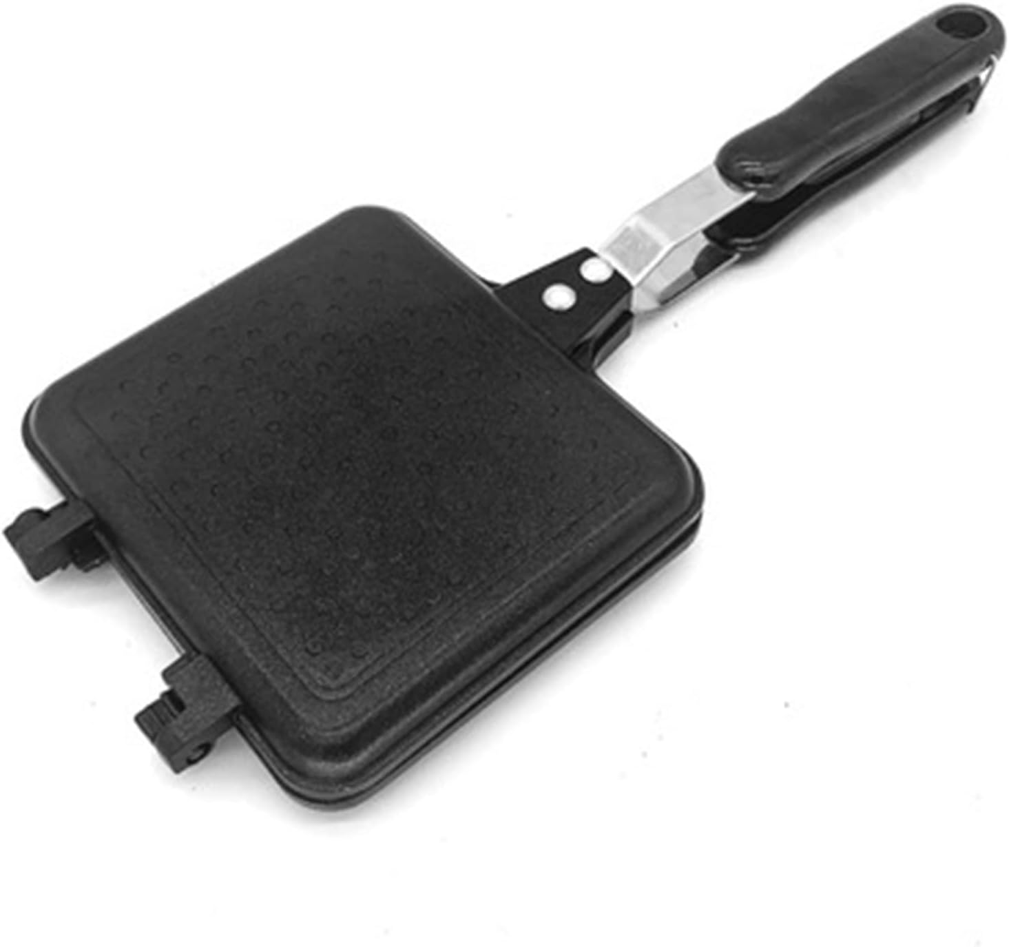 Heat Resistant Hot Sand Maker Stick Sandwich Maker Grill Toaster for Kids Sandwich Double Sided Bread Sandwich Gas Hand Toaster Panini Maker Color: Black, Size: 35x15.6x13cm