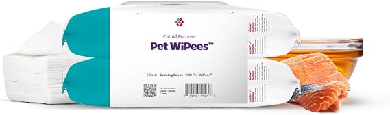 Pet Parents Pet WiPeesTM Cat All Purpose Cat Wipes, Pet Wipes, All Purpose Wipes for Cats & Cat Bath Wipes, Cat Cleaning Wipes (100 Count (Pack of 2), Calming)
