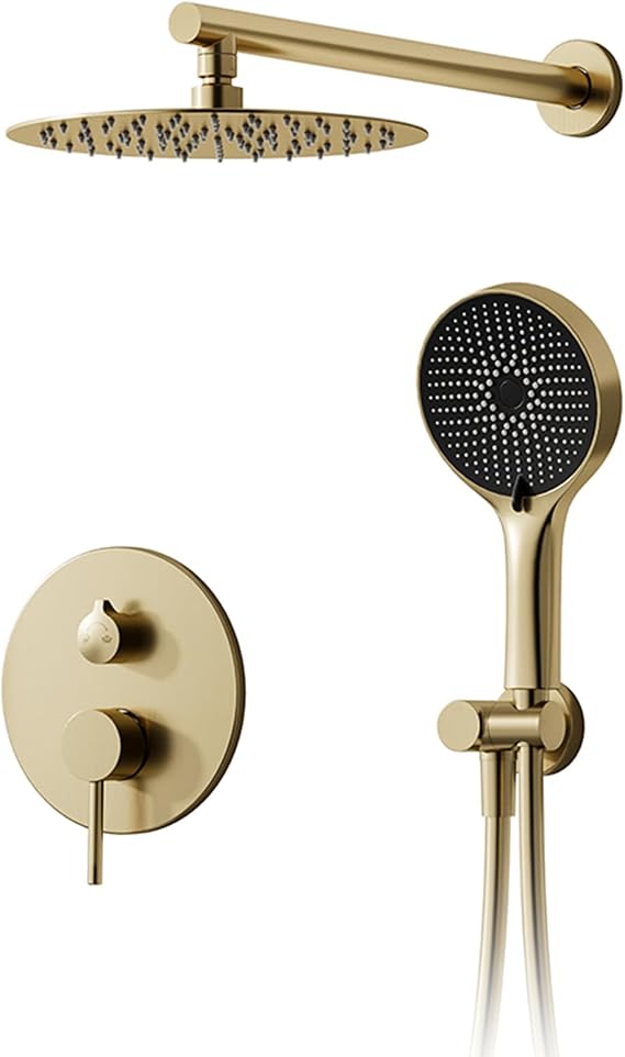 Brushed Gold Concealed Shower Set