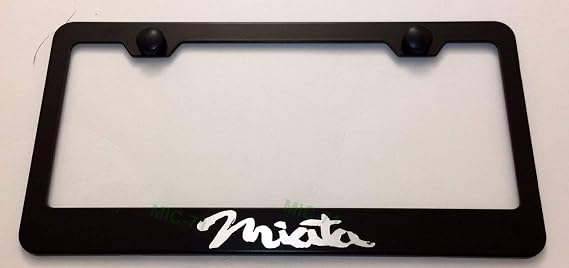 Metal Stainless Steel License Plate Frame Car Tag Holder for Miata Applicable to All tag License Frame Black (Fit: Mazda)