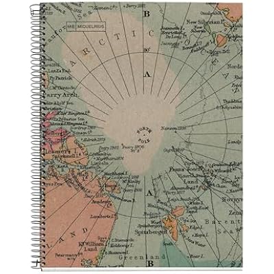 Miquel Rius M 100% PCW Recycled 4 Subject Notebook, Lined 11 x 8.5, 120 Sheets Heavyweight Paper, Subjects Separated by color, 3 Hole Punched, Micro-Perforated, EcoMap Design, Multicolor