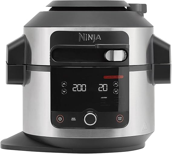 Ninja Foodi 11-in-1 6L SmartLid Multi-Cooker, Stainless Steel/Black OL550UK