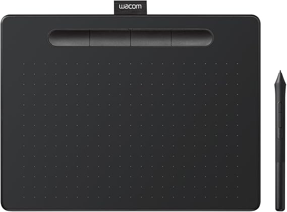 Wacom Intuos Medium Basic CTL-6100/K2 Pen Tablet, Board Tab, Drawing Software, Black, Android Compatible