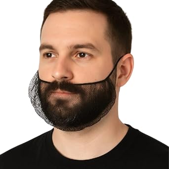 150Pcs Disposable Nylon Beard Nets - Breathable & Durable - 19" - Black - Food Service, Cooking, Cleaning
