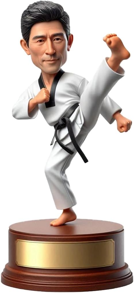 Karate Taekwondo Bobblehead Customized Bobble Heads Personalized Sports Figurines Sports Collectibles Dojo Training Action Figure Unique Birthday Gifts for Men Handmade