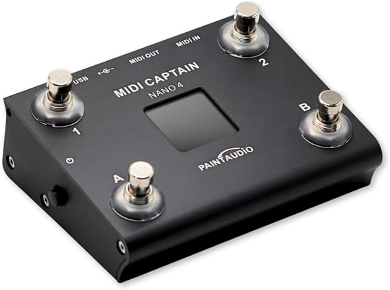 PAINTAUDIO Paint Audio MIDI Captain NANO 4 Foot Controller Multi-Effects Keyboards Synthesizer USB-MIDI DAW DSP Software USB-HID Support Multi-state Switch Cycling (MIDI Captain NANO 4)