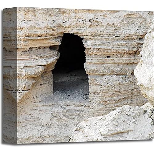 Travel Photos of Israel - Qumran Caves Gallery Wrapped Canvas Art 12in. x 12in.
