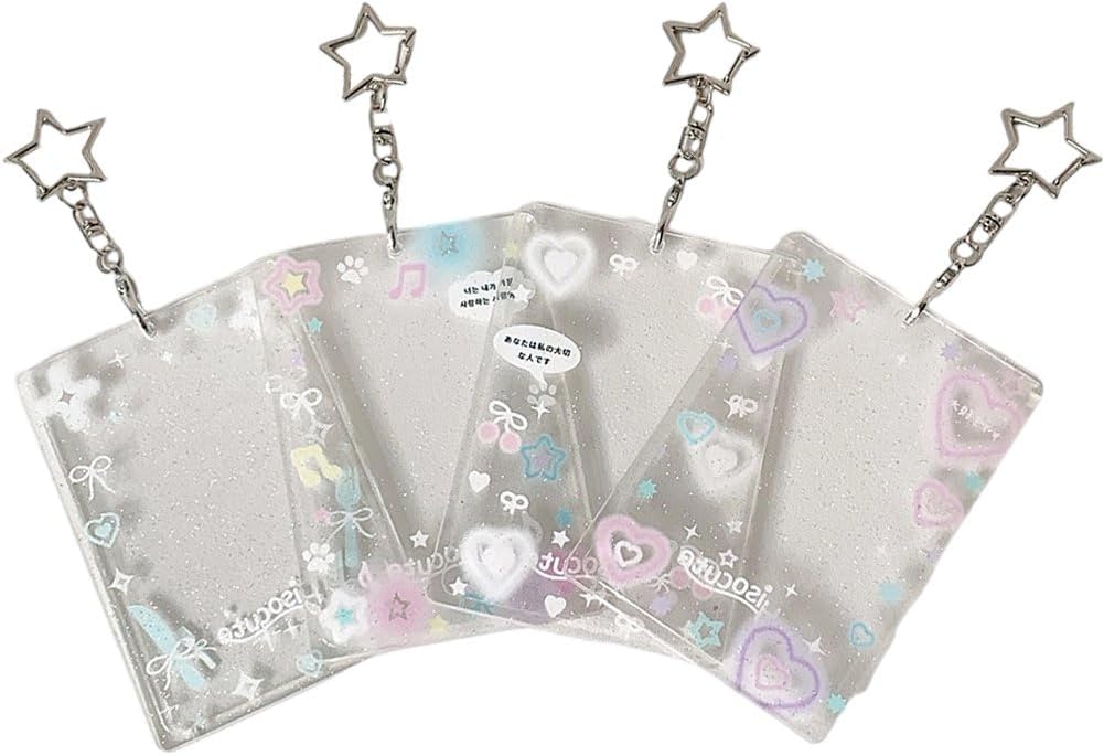 Acrylic Photo Card Holder Cute Korean Trend Photo Holder Kpop Idol for Photos ID Card Holder 3 inch 4pcs