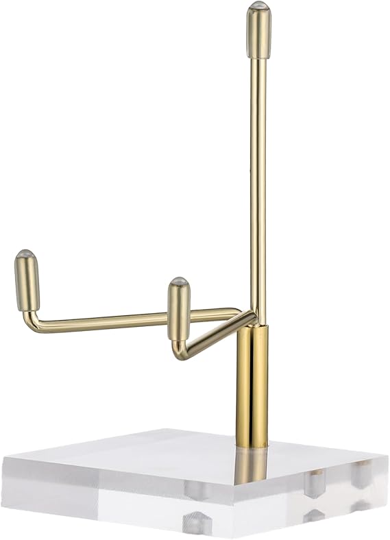 Clear Acrylic Display Stand Holder with Adjustable Metal Arms, Acrylic Crystal Clear Plate Stand Photo Stands Easel Display Stands Small Crystal Holder for Coral Geodes Rock (2 x 2 x 3 Inch)