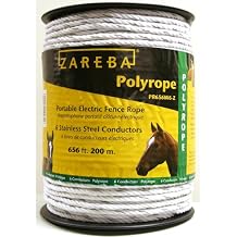 Zareba Polyrope Fence Wire - 656 ft long - Highly Visible Electric Fencing Wire for Horses - Temporary Fencing Solution - 200m Polyrope - PR656W6-Z