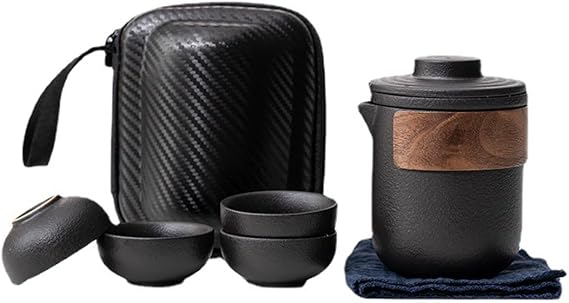 TBACW Travel Gongfu Tea Set with 4 Cups, Classic 1 Pot