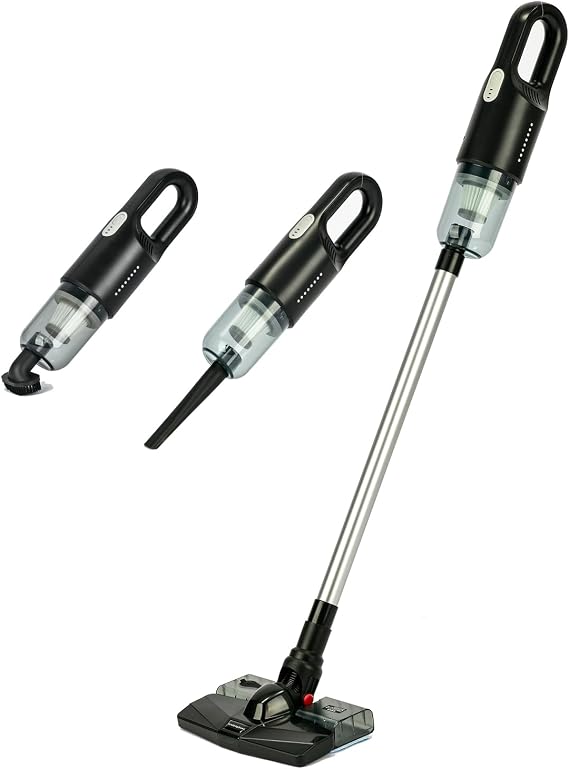 Cordless Stick Vacuum Cleaner and Mop All in One, 18000Pa Suction Cordless Wet Dry Vacuum Cleaner with Water Tank, Household Upright Vacuum Cleaner and Mop Combo for Hard Floor Pet Hairs (Black)