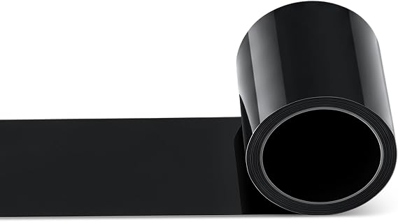 Yaocom Black Aluminum Flashing Roll 3.94inch x 50ft for Roof, Prevents Roofing Stains, Aluminum Roll Weatherproofing Garden Strip for Moss Prevention