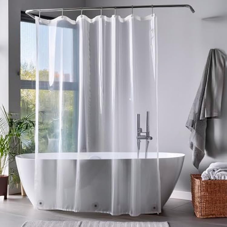 ZENO Clear Shower Curtain Liner 72 x 72 Premium PEVA Liner with Rustproof Grommets & 3 Magnets Waterproof, Lightweight Bathroom Curtain Set