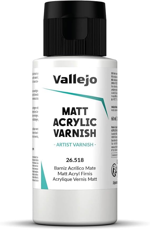 Vallejo - Permanent Acrylic Varnish | Matte Finish 60 ml. (2.02 fl.oz.) | Extraordinary Hardness & Permanence | Scratch Resistant & Non-Yellowing | Outdoor and Indoor Surfaces
