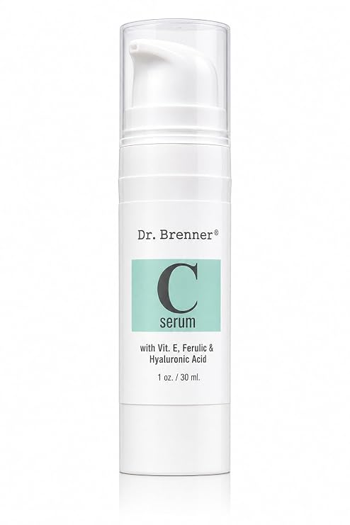Vitamin C Serum 20% Pure L-Ascorbic Acid, Ferulic Acid, Vitamin E and Hyaluronic Acid for Face and Eyes Natural Anti Aging Anti Wrinkle 1oz. by Dr. Brenner
