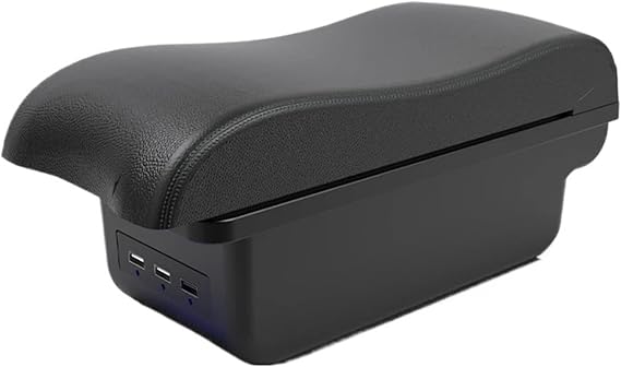 Car Armrest Box Compatible for Citroen C-Elysee/Peugeot 301 Special Storage Interior Modification Car Accessories(B2 Black line 3 USB)