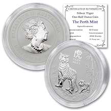 2022 P 1/2 oz Silver Australian Lunar Series III Year of the Tiger Coin Brilliant Uncirculated (in Capsule) with a Certificate of Authenticity 50c Seller BU