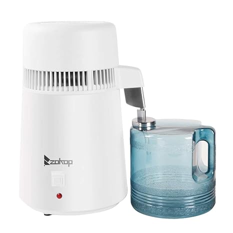 Water Distiller, Stainless Steel Distilling Pure Water Machine for Home Countertop Table Desktop, 4L Distilled Water Making Machine, 4 Liter Water Purifier to Make Clean Water for Home,Silver