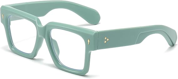 EYLRIM Square Frame Glasses for Women Men Fashion Thick Frame Blue Light Glasses Non Prescription Eyeglasses